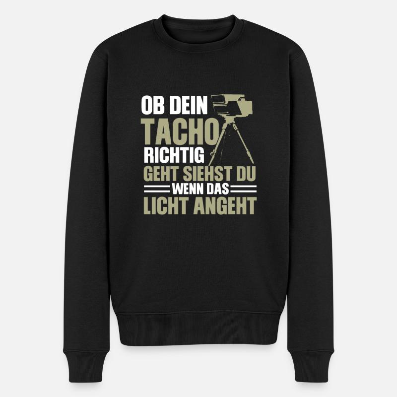 Lustiges Blitzer Spruch Design - Männer Premium Bio Pullover - Schwarz