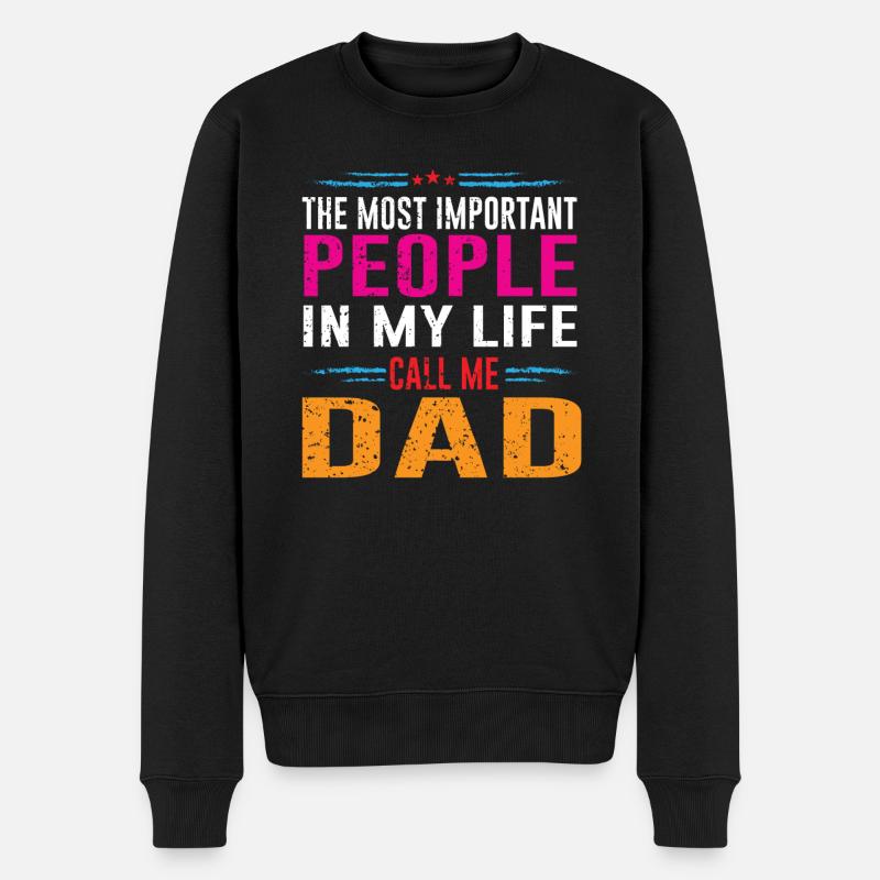 Bester Dad I Bester Papa - Männer Premium Bio Pullover - Schwarz