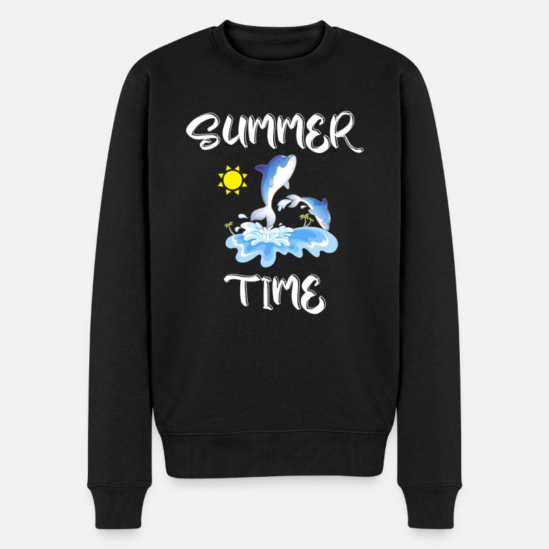 Sommerzeit - Männer Premium Bio Pullover - Schwarz