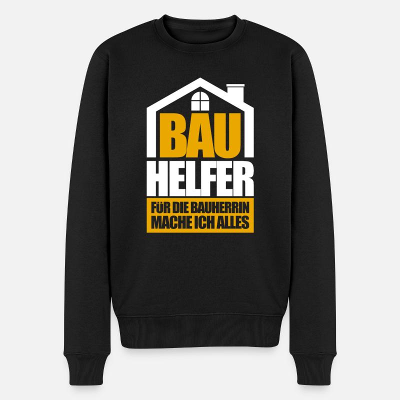 Bauhelfer Baustelle Geschenk - Männer Premium Bio Pullover - Schwarz