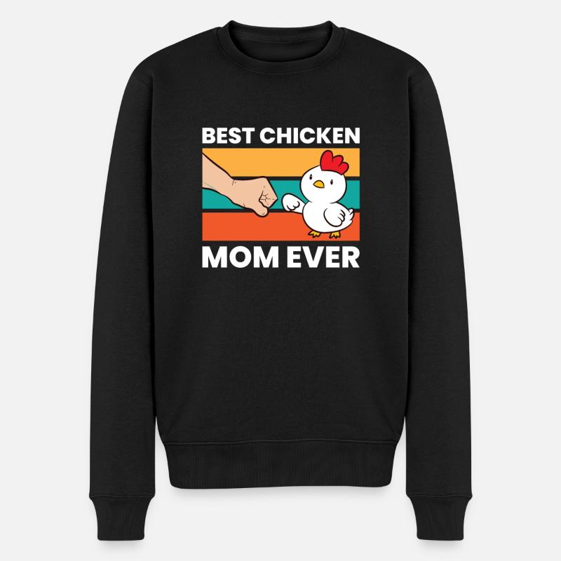 Bestes Huhn Mama jemals lustige Huhn - Männer Premium Bio Pullover - Schwarz