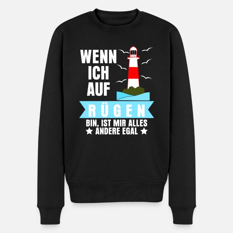 Rügen Spruch Insel Ostsee - Männer Premium Bio Pullover - Schwarz