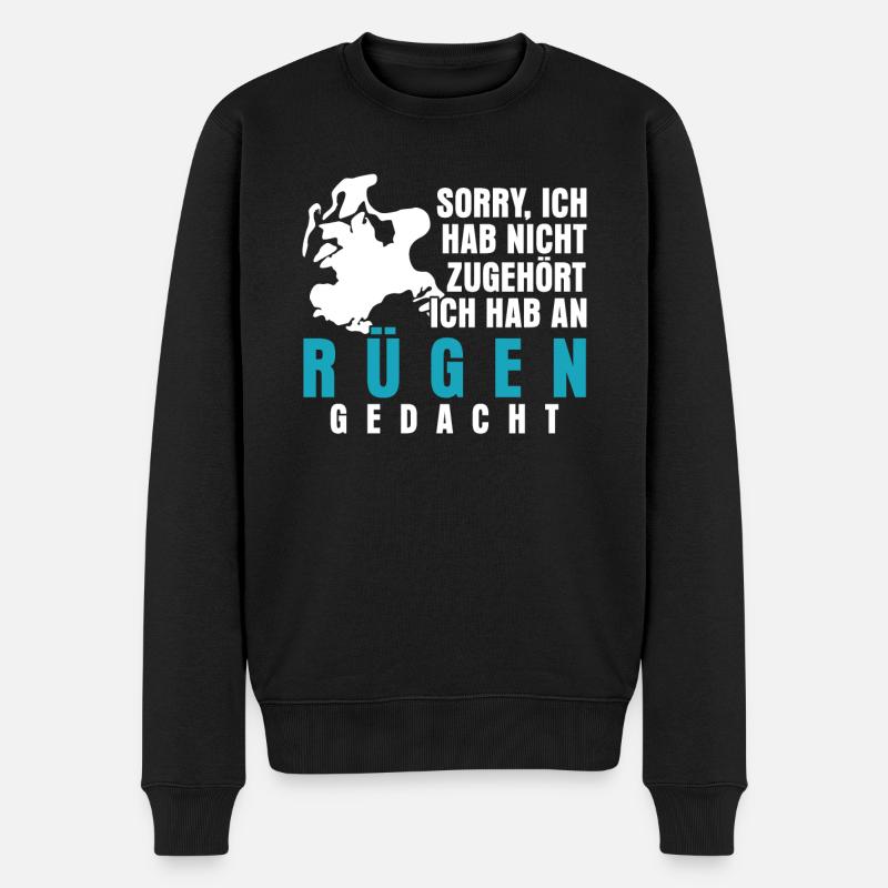 Rügen Urlaub Spruch - Männer Premium Bio Pullover - Schwarz