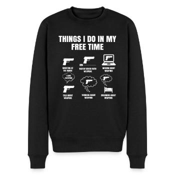 Dinge In Meiner Freizeit Mache Sportschütze - Männer Premium Bio Pullover - Schwarz - Vorne - Nico (187cm)