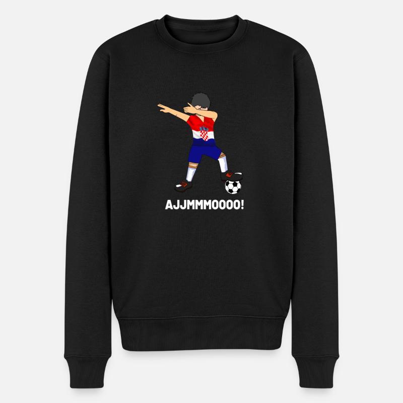Fußball Kroatien - Männer Premium Bio Pullover - Schwarz