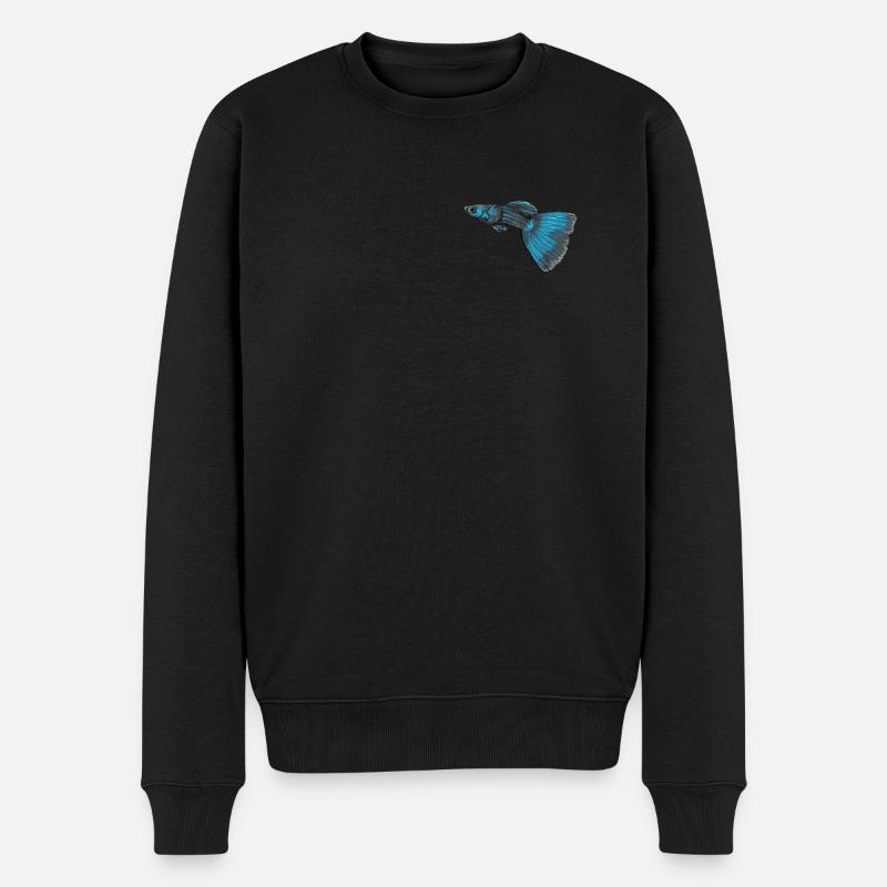 Guppy aquarianer Zierfisch Aquarium Fisch Geschenk - Männer Premium Bio Pullover - Schwarz