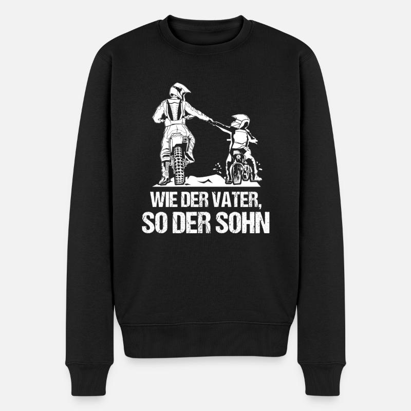 Vater Motocross Sohn Geschenk - Männer Premium Bio Pullover - Schwarz