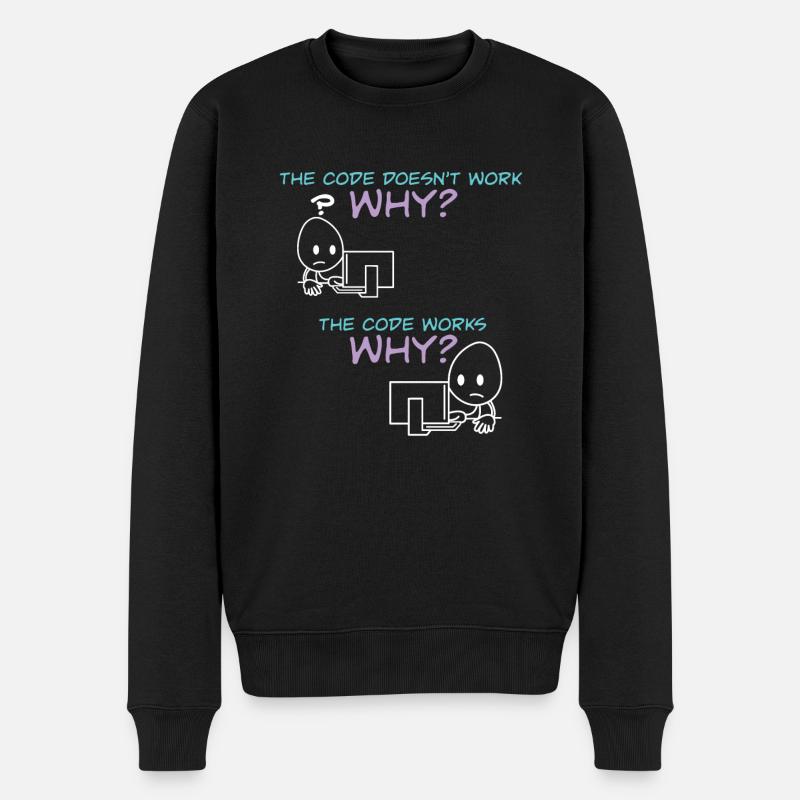 Programmer Code Works Why - Men's Premium Organic Jumper - black