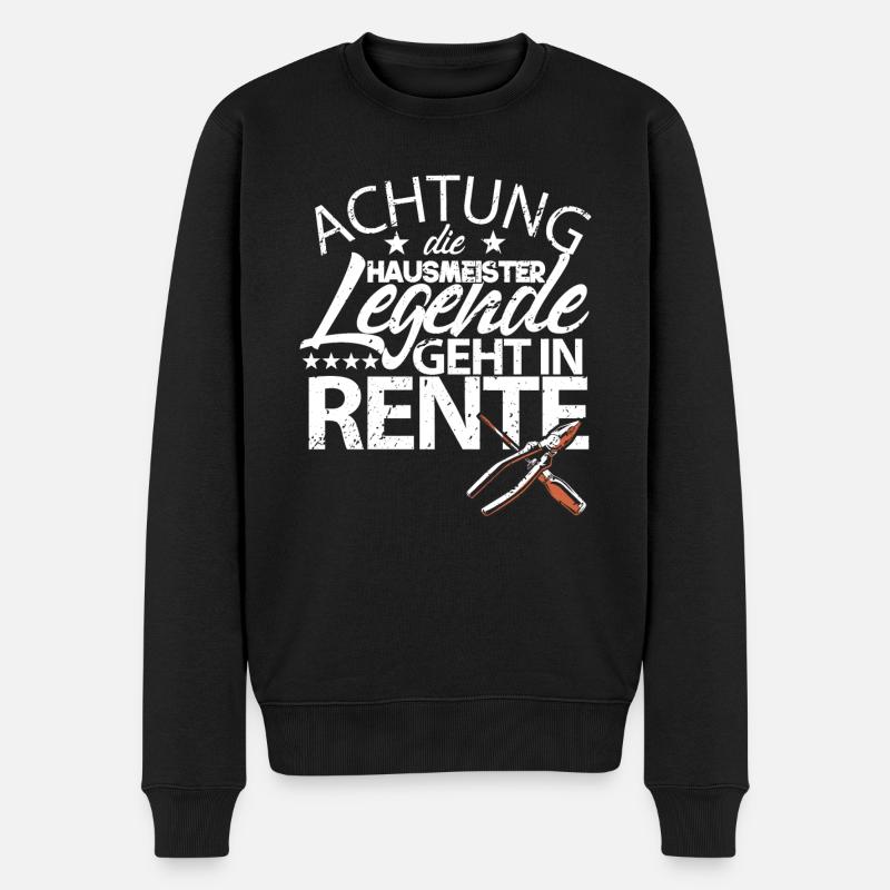 Hausmeister Legende in Rente Handwerker Arbeit - Männer Premium Bio Pullover - Schwarz