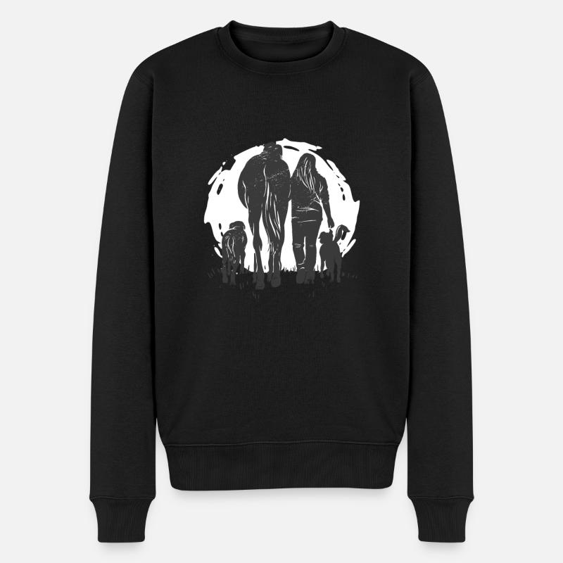 cheval fille chien amour - Pull Premium bio Homme - noir