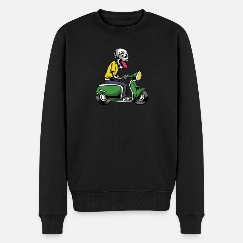 Motorroller Mofa Moped Roller - Männer Premium Bio Pullover - Schwarz