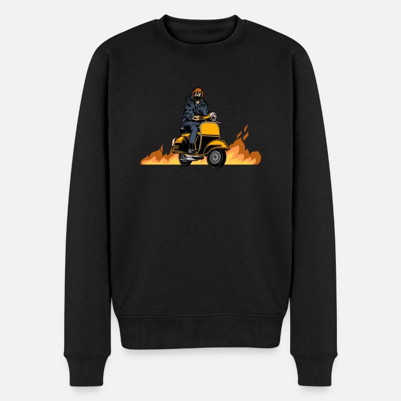 Scooter Mofa Moped Roller - Men's Premium Organic Jumper - black