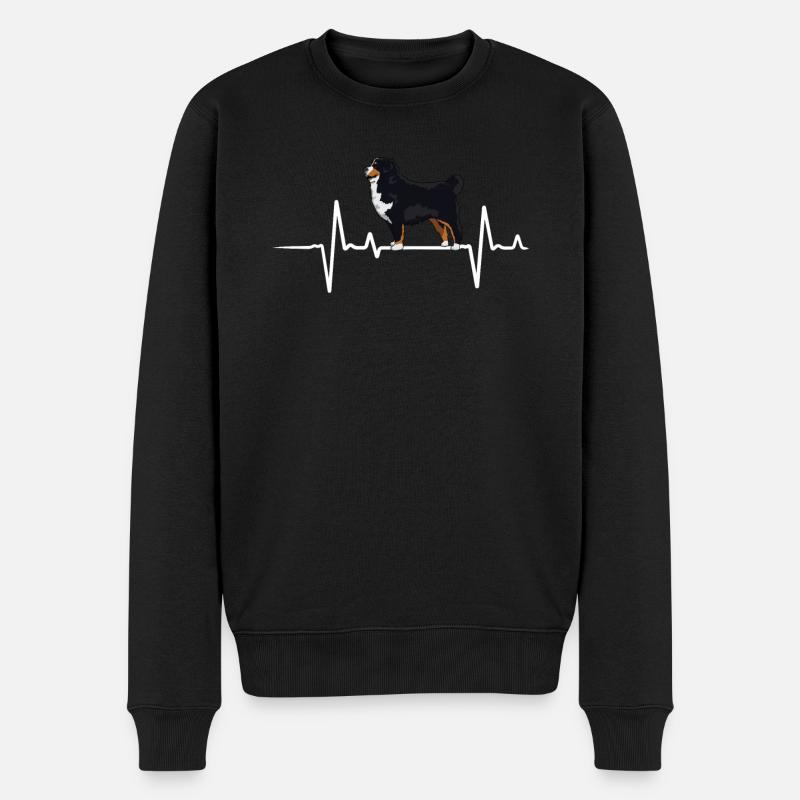 Bernese Mountain Heartbeat Shirt Bernese Mountain - Pull Premium bio Homme - noir