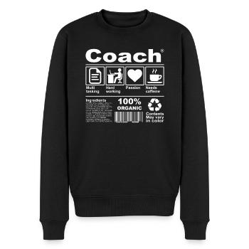 Coach - Männer Premium Bio Pullover - Schwarz - Vorne - Nico (187cm)