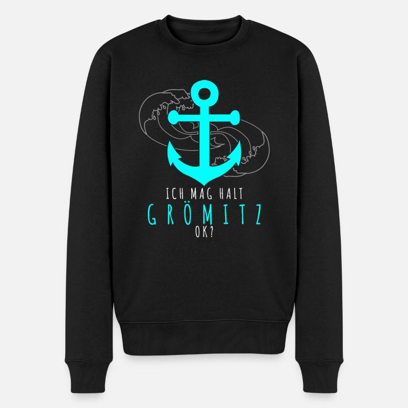 Grömitz Spruch - Männer Premium Bio Pullover - Schwarz