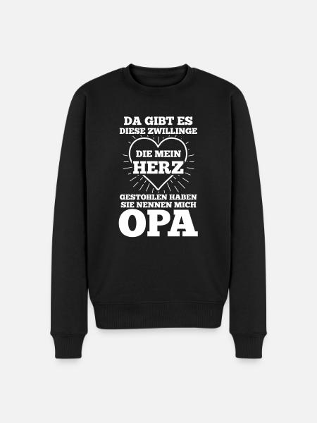 Opa Zwilling Enkel Großvater - Männer Premium Bio Pullover - Schwarz