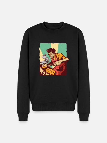 Cricket Man Grills BBQ - Men's Premium Organic Jumper - black