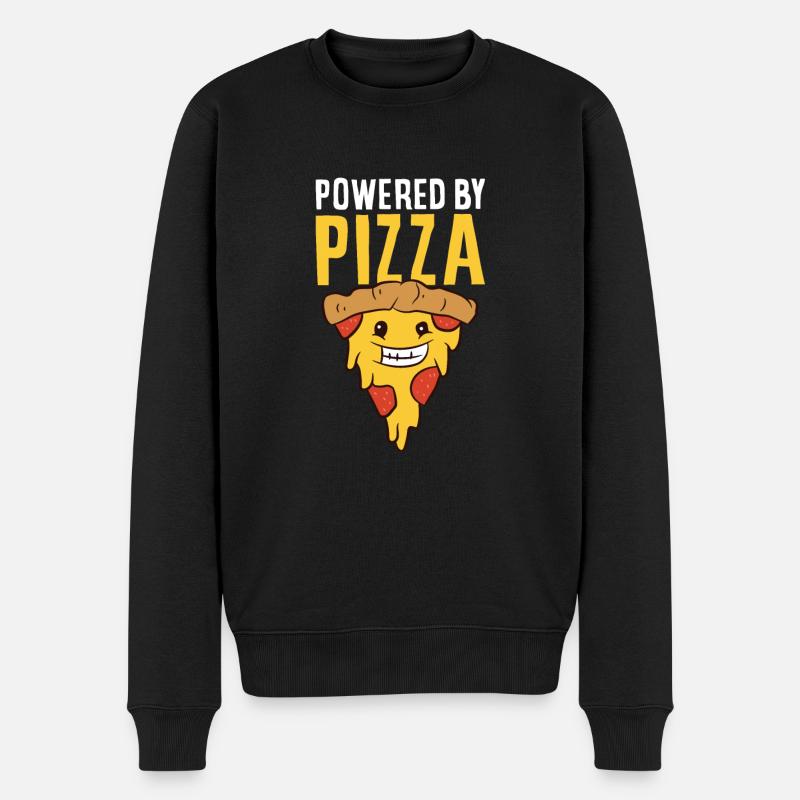 Powered by Pizza Love Pizzas - Männer Premium Bio Pullover - Schwarz