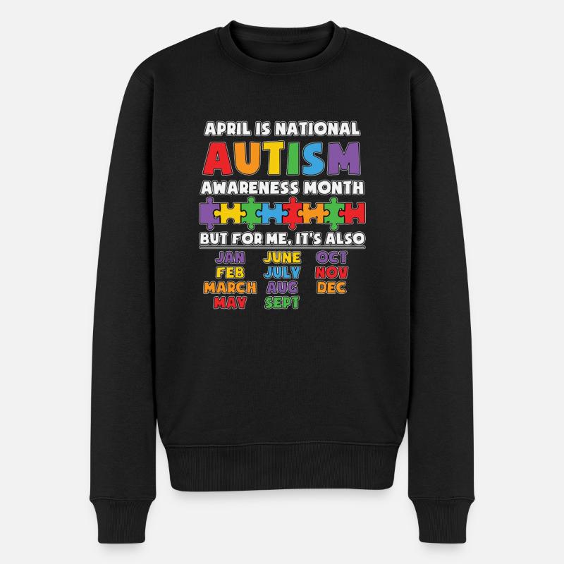 Autismus Autist Asberger Autismus Awareness Puzzle - Männer Premium Bio Pullover - Schwarz