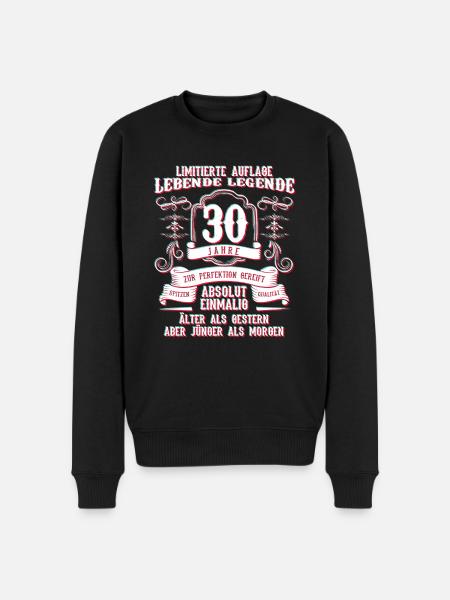 30 Birthday Funny Gift Idea - Men's Premium Organic Jumper - black