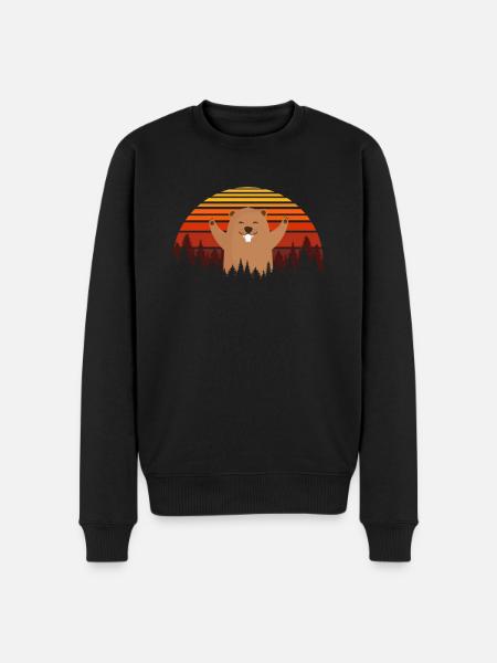 marmot, marmot rodent, marmots, - Men's Premium Organic Jumper - black
