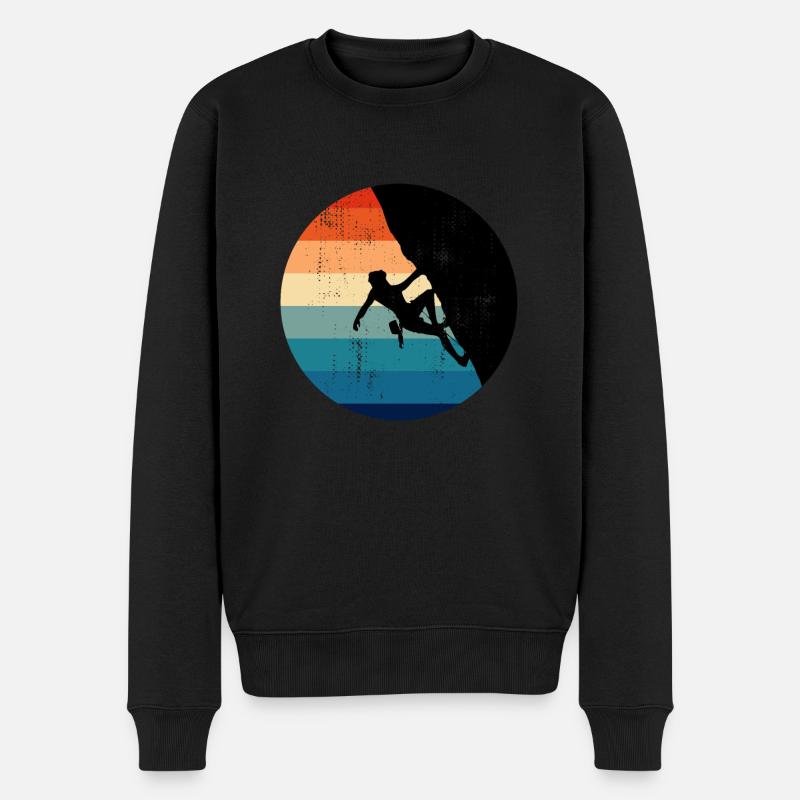 Bergsteigen Bouldern Felsklettern Klettern Felswan - Männer Premium Bio Pullover - Schwarz