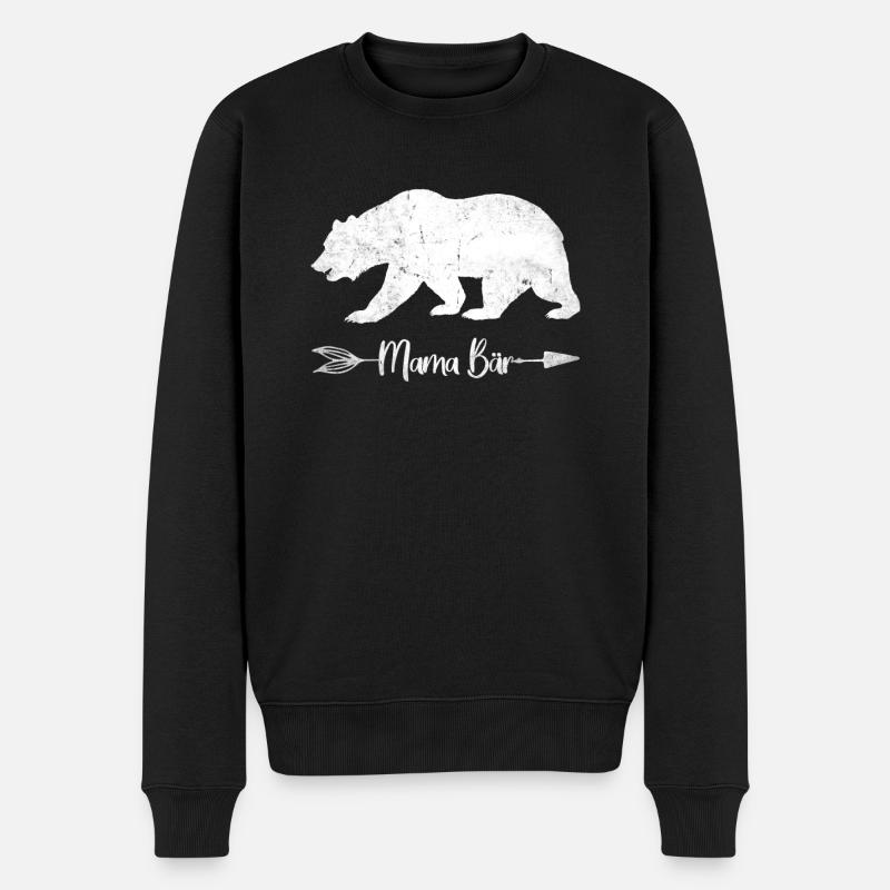 Mama Bär Mutter Muttertag Mama Bär - Männer Premium Bio Pullover - Schwarz