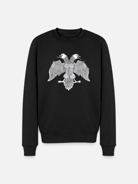 Albanese Albanese Albanese Adelaar Dubbele Adelaar - Mannen Premium Bio sweater - zwart