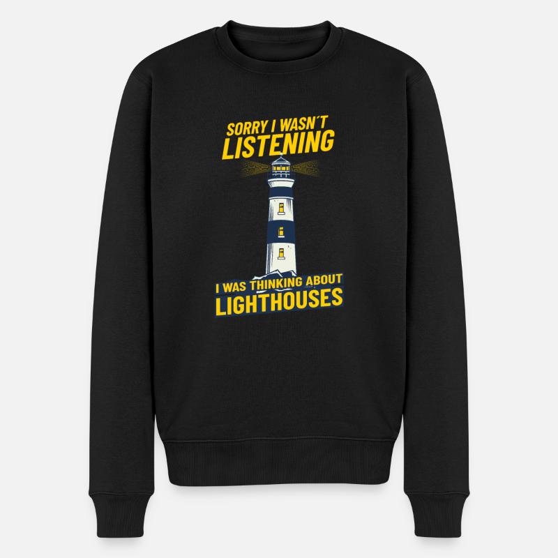 Lighthouse Seaside thinking about lighthouses - Pull Premium bio Homme - noir