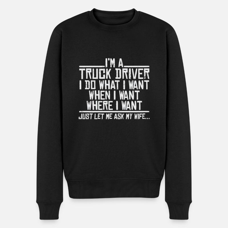 Chauffeur de camion - Pull Premium bio Homme - noir