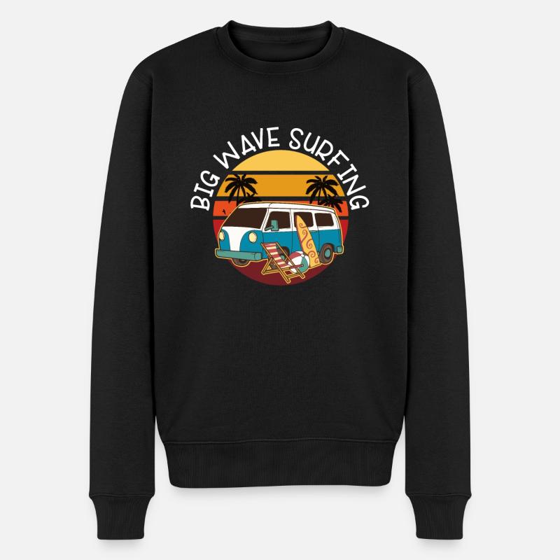 BIG WAVE SURFING SURFING SURF - Pull Premium bio Homme - noir