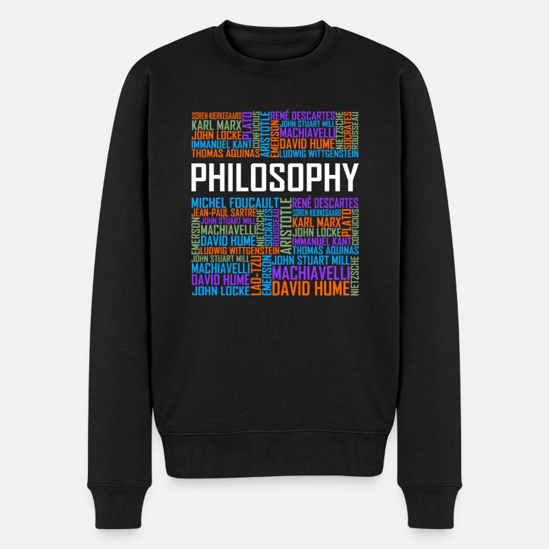 Philosophie - Worte - Männer Premium Bio Pullover - Schwarz