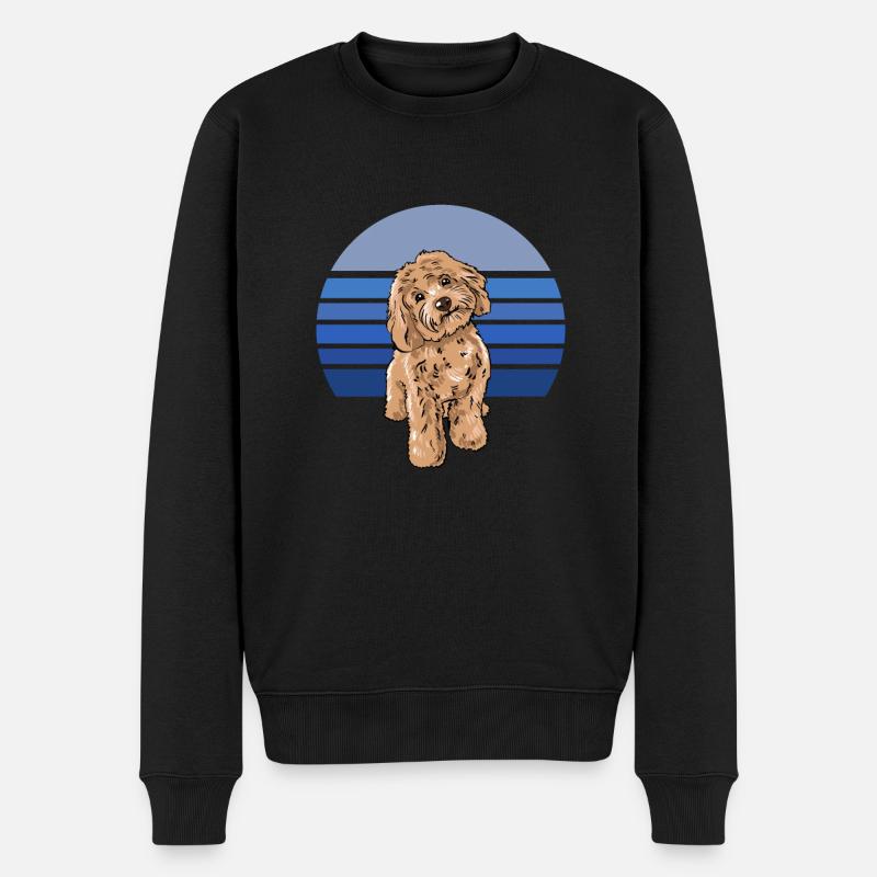 Cockapoo Blau Retro - Männer Premium Bio Pullover - Schwarz