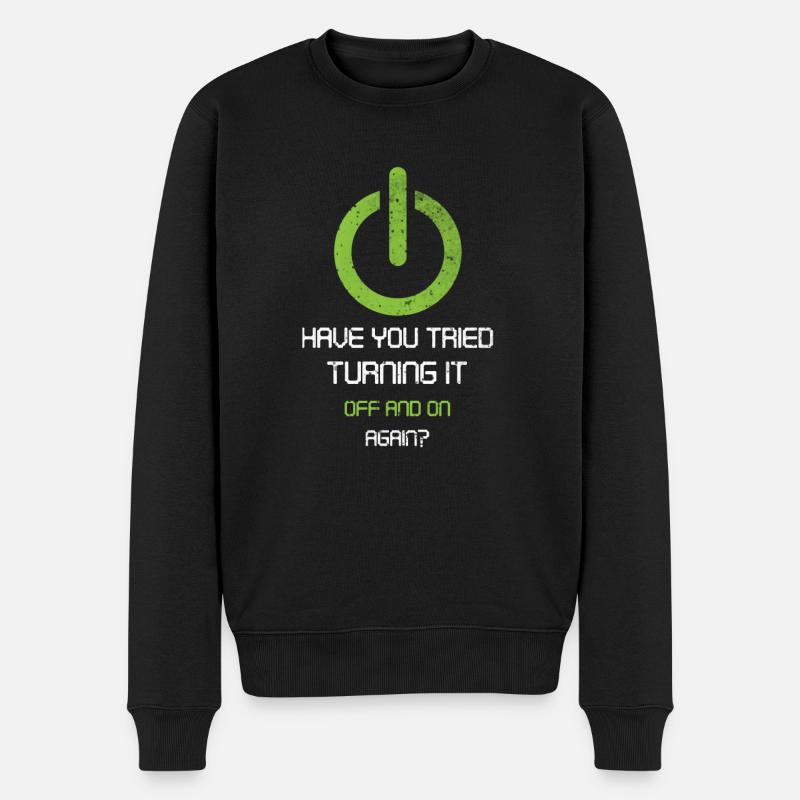 tech, tech desk, developer, - Männer Premium Bio Pullover - Schwarz