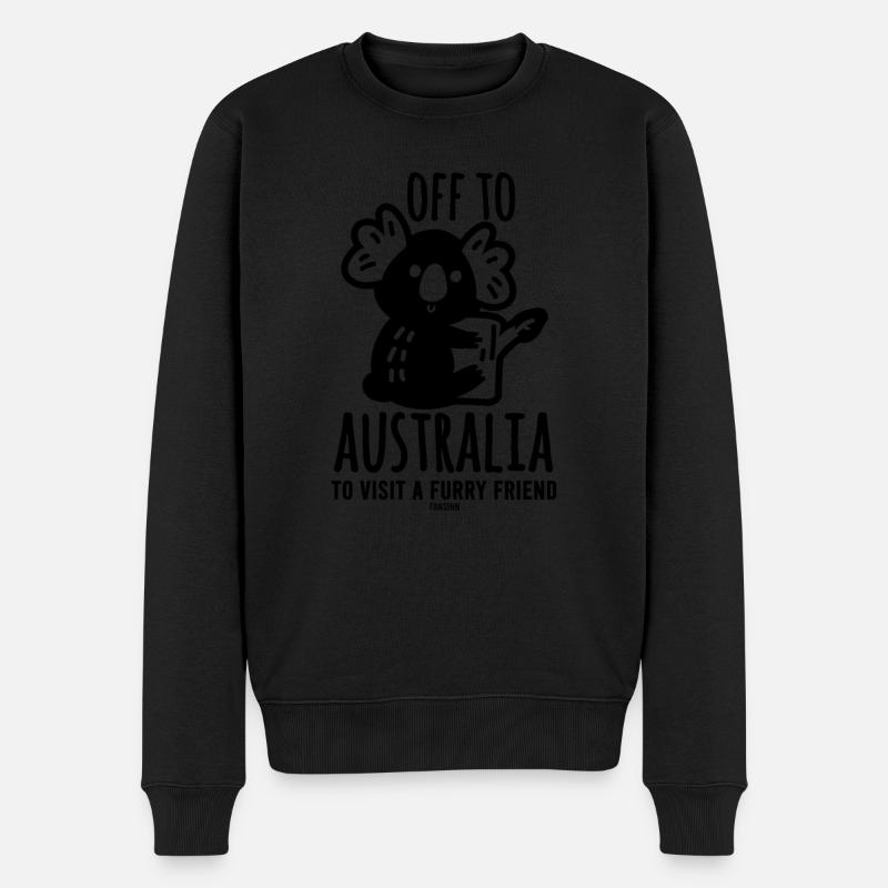 Koala Kids Aussie Down Under - Men's Premium Organic Jumper - black