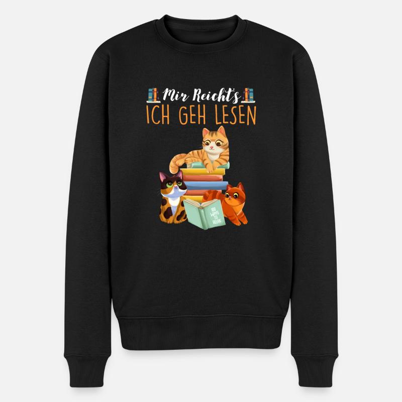 Mir Reicht's Ich geh Lesen Bücher Lesefan Bücherwu - Männer Premium Bio Pullover - Schwarz