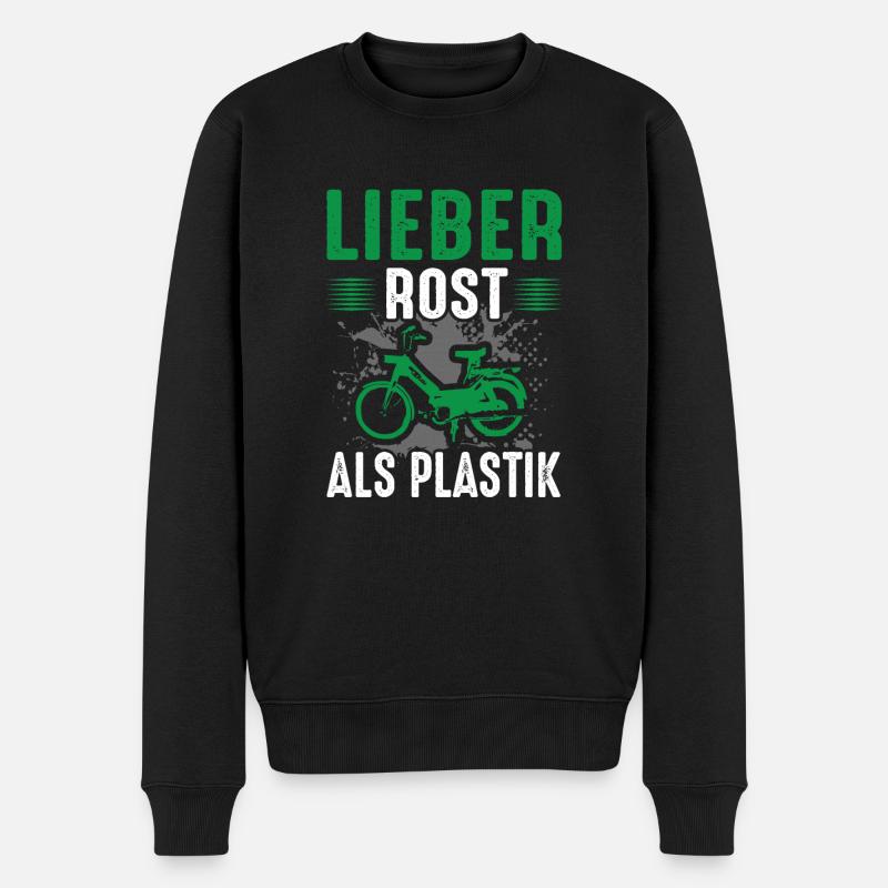 Lieber Rost als Plastik Zweitakter Roller Mofa - Männer Premium Bio Pullover - Schwarz