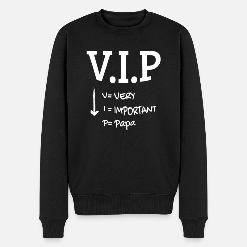 V.I.P Papa - Männer Premium Bio Pullover - Schwarz