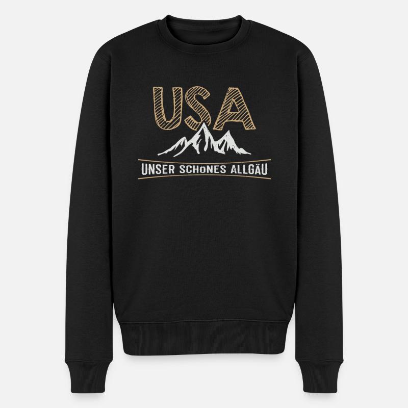 Allgäu USA Unser Schönes Allgäu Berge Wandern - Männer Premium Bio Pullover - Schwarz