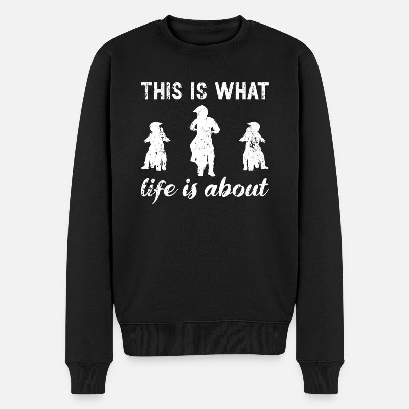 This Is What Life Is About Motocross Papa Sohn - Männer Premium Bio Pullover - Schwarz