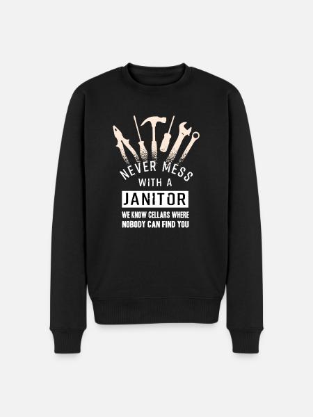 Sjov vicevært skole pedel vicevært - Økologisk premium-sweatshirt til mænd - sort
