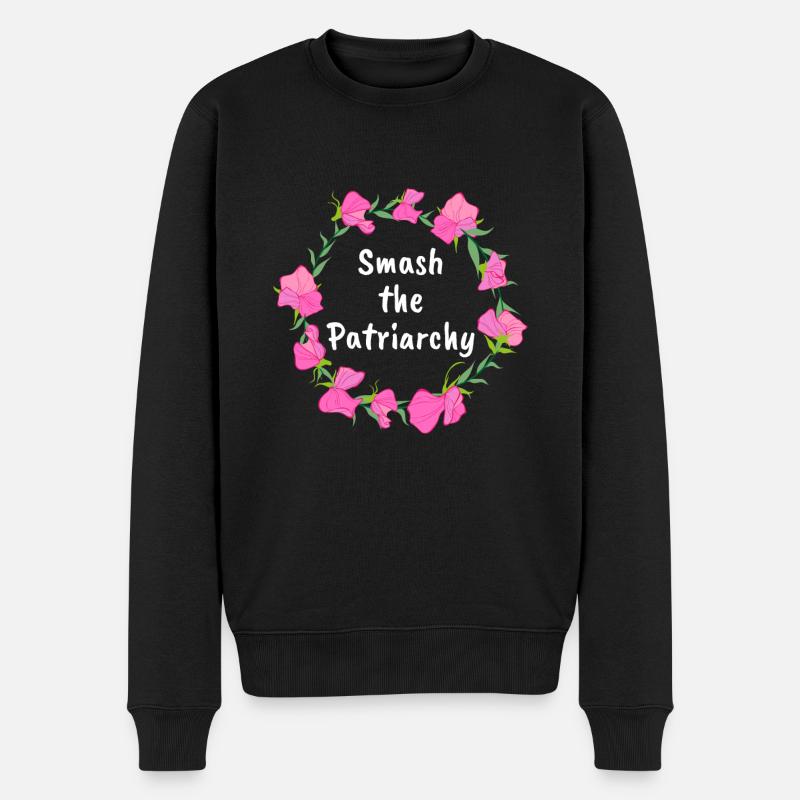 Smash the patriarchy Feminist Feminismus Geschenk - Männer Premium Bio Pullover - Schwarz