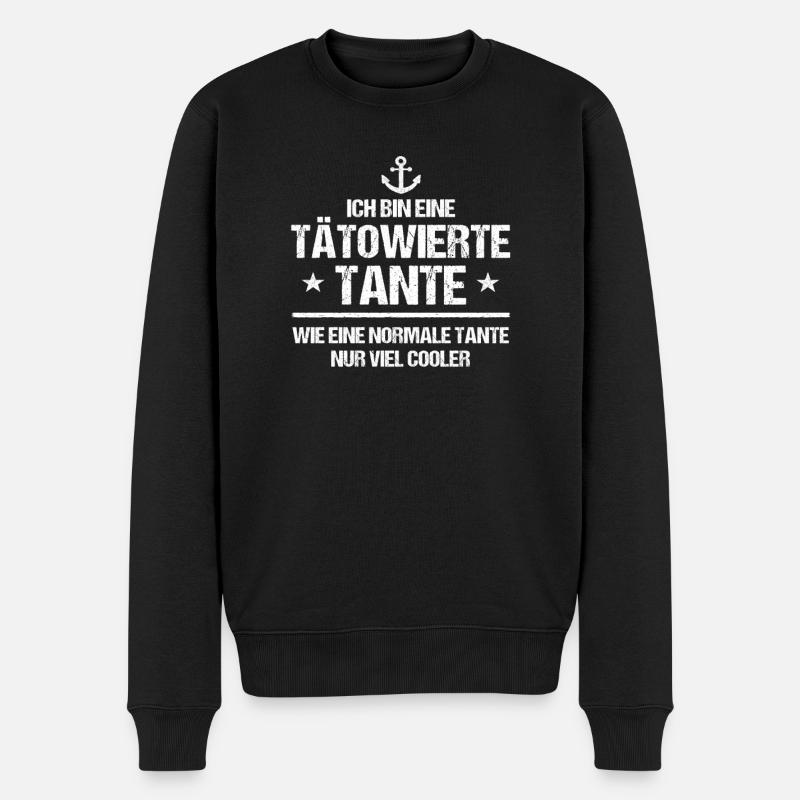 ich bin eine tätowierte Tante Geschenk Tattoo - Männer Premium Bio Pullover - Schwarz