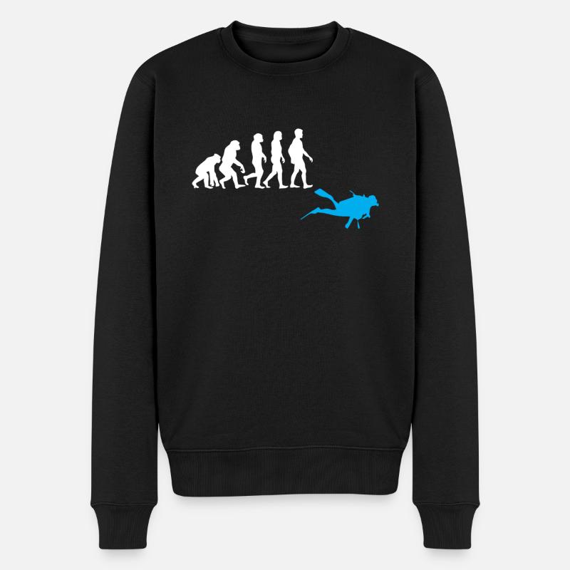Tauchen Evolution - Männer Premium Bio Pullover - Schwarz