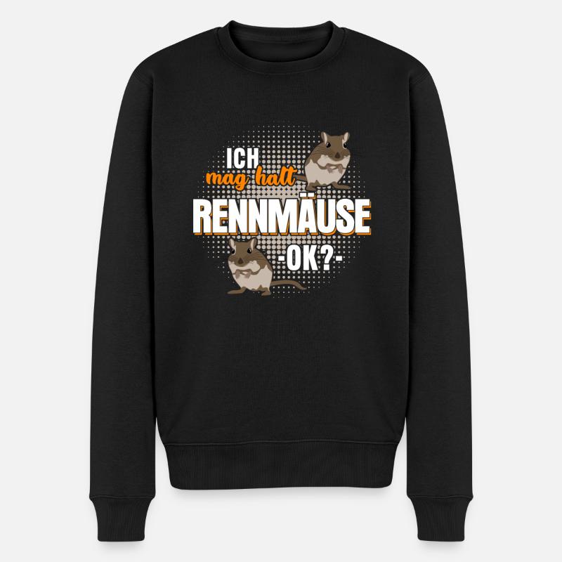 Rennmaus Rennmäuse Gerbil Spruch - Männer Premium Bio Pullover - Schwarz