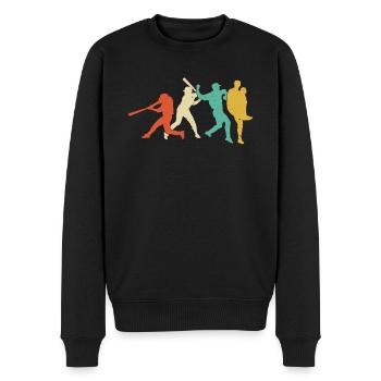 Rétro Baseball Player Lanceur Batter Catcher Sport - Pull Premium bio Homme - noir - Devant - Nico (187cm)