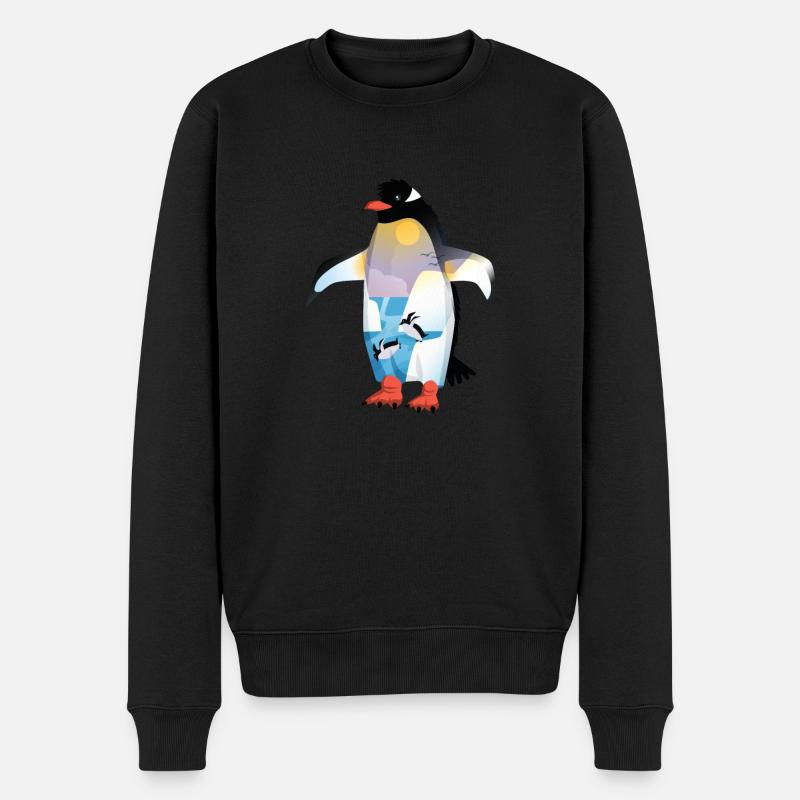Pinguin Penguin Gift - Männer Premium Bio Pullover - Schwarz