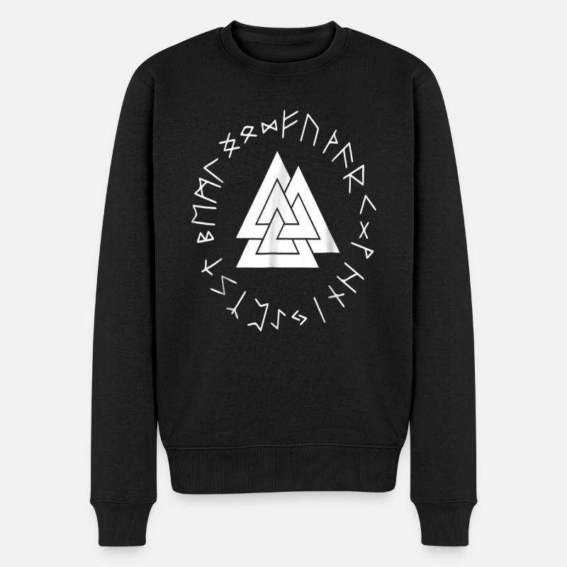 Yggdrasil Weltenbaum Weltenesche Nordisch - Männer Premium Bio Pullover - Schwarz