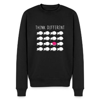 Think Different - Männer Premium Bio Pullover - Schwarz - Vorne - Nico (187cm)