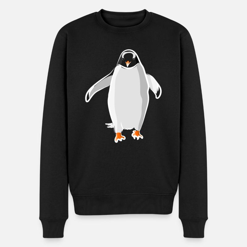 Pinguin - Männer Premium Bio Pullover - Schwarz